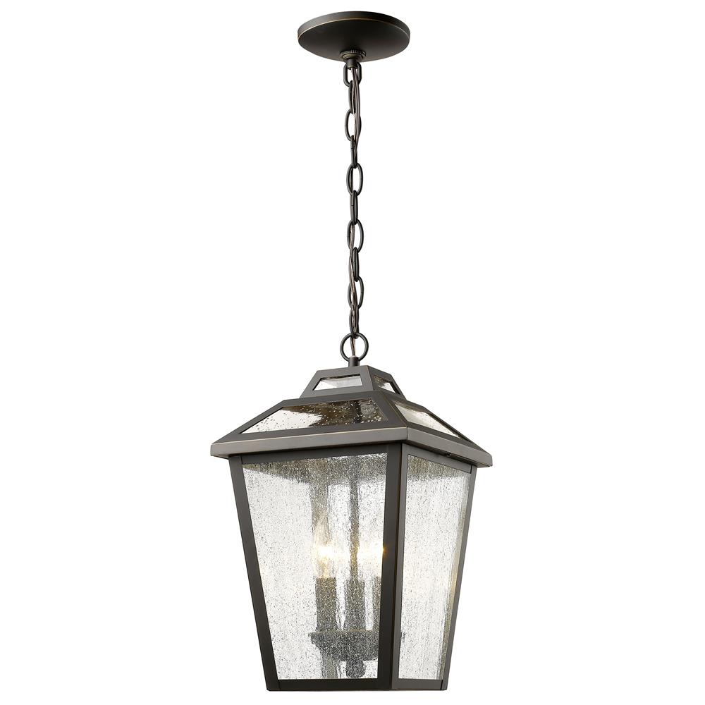 Z-Lite 539CHM-ORB Bayland 3 Light Outdoor Chain Light in Oil Rubbed Bronze